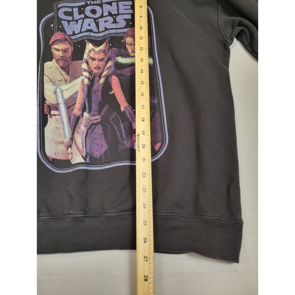 Star Wars Clone Wars Sweatshirt Mens XL Black Graphic Print Crewneck - Picture 5 of 6